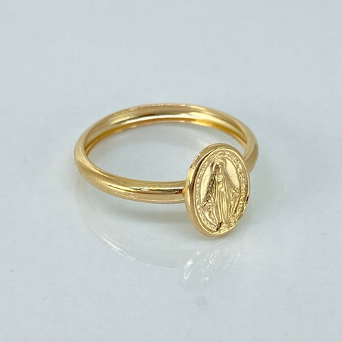 Anillo Virgen Milagrosa Oro amarillo 18k / Talla 6 3/4 / 1,1 Gr *