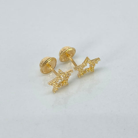Topos Estrella Circones Blancos Oro amarillo 0,8 Gr / 7,6 mm *