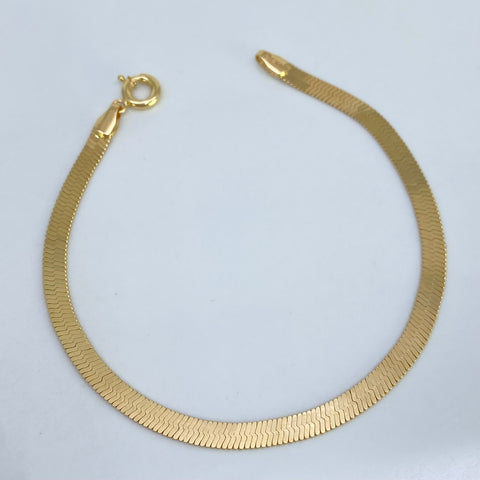 Pulso ● Espejo Oro amarillo 18k +3 / 5,4 Gr / 3,7 mm / 18,5 Cm *