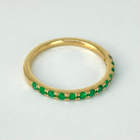 Anillo Churumbela Esmeraldas 35PTS Oro amarillo 18k / Talla 7 / 2 Gr *