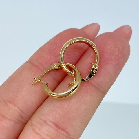 Candongas Semi Planas Oro amarillo 1,4 Gr / 1,5 Cm *