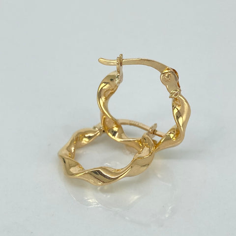 Candongas Melcochas Oro amarillo 18k 1,32 Gr / 1,8 Cm  *