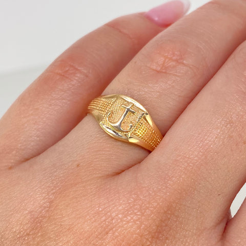 Anillo Ancla Oro amarillo / Talla 5 3/4 / 2,3 Gr †