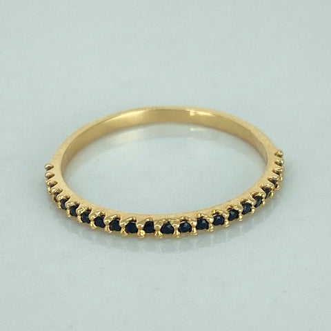 Anillo Churumbela Circones Negros Oro amarillo 18k / Talla 5 1/2 / 0,92 Gr