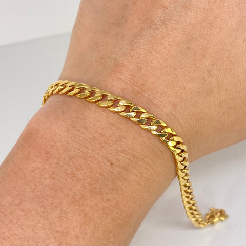 Pulso ● Cubano Oro amarillo 18k +1 / 5,55 Gr / 5,6 mm / 20 Cm