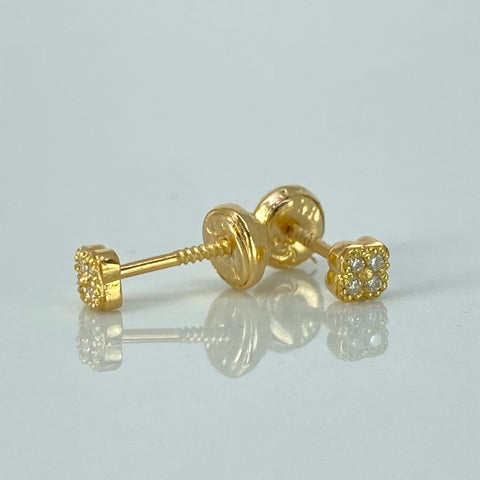 Topos Trebol Diamantes 7PTS Oro amarillo 1 Gr / 3,8 mm