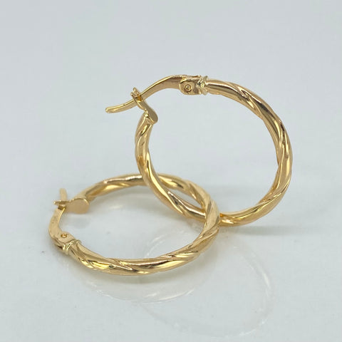 Candongas Entorchadas Oro amarillo 18k 1,65 Gr / 2,4 Cm  *