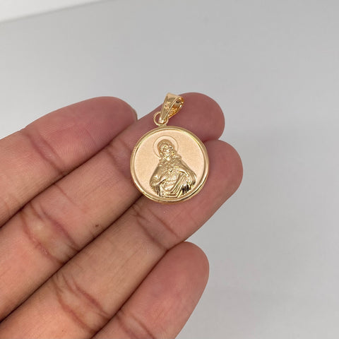 Dije Sagrado Corazon / Virgen Del Carmen Oro amarillo 2,25 Gr / 3,1 Cm