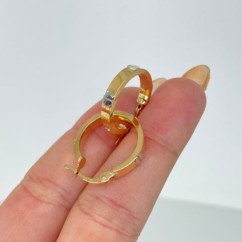 Candongas Tornillos CT Oro amarillo y Oro blanco 2,39 Gr / 2 Cm *