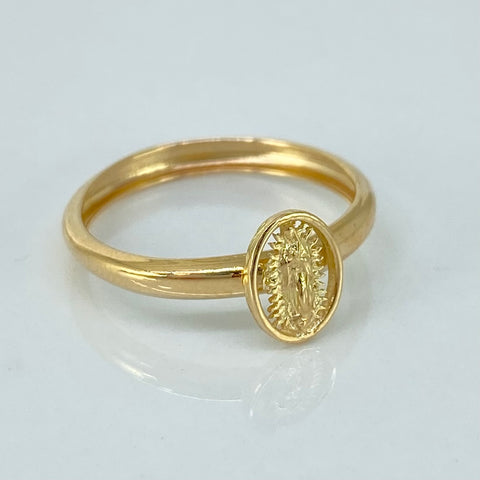 Anillo Virgen Guadalupe Oro amarillo 18k / Talla 5 1/2 / 0,9 Gr *