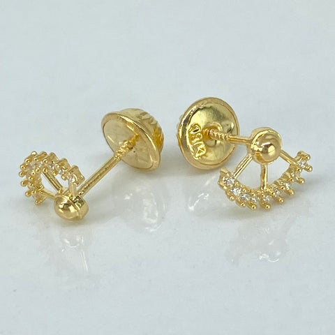 Topos Circones Blancos  Oro amarillo 18k 0,7 Gr / 7,5 mm *