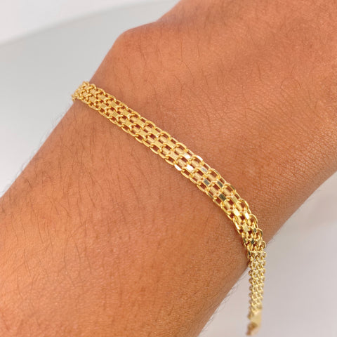 Pulso ● Chino Oro amarillo 18k +1 / 3,85 Gr / 4,7 mm / 20,3 Cm