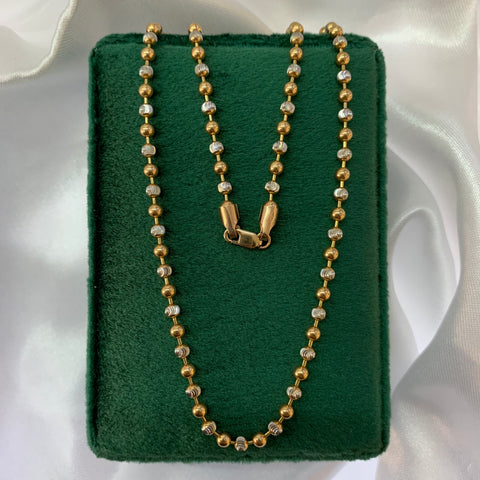 Cadena Italy Militar Oro blanco y Oro rosa 18k +2 / 16,56 Gr / 3 mm / 60 Cm