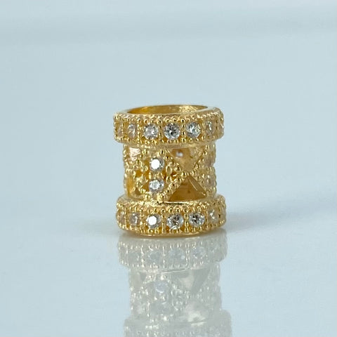 Herraje Cilindro Bola De Fuego Circones Blancos Oro amarillo 1,05 Gr / 0,8 Cm †