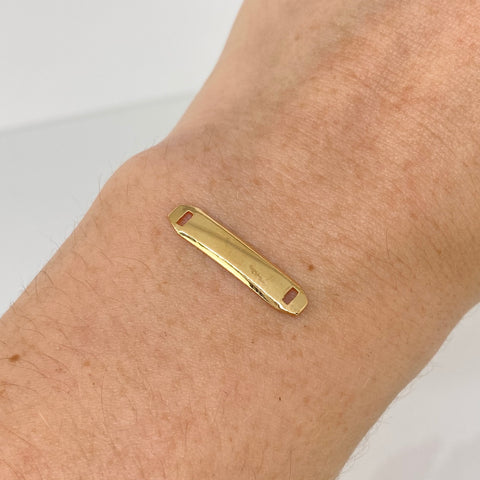 Herraje Rectangular Curva Oro amarillo 18k 0,4 Gr / 2,1 Cm †