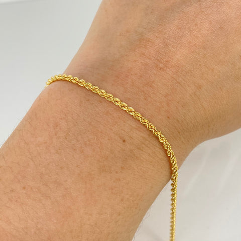 Pulso ● Lazo Oro amarillo 18k +1 / 1,28 Gr / 2,1 mm / 19,2 Cm *