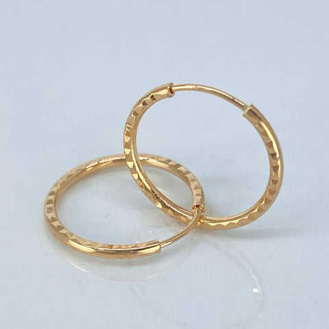 Candongas Imperdibles Diamantadas Oro amarillo 0,72 Gr / 1,4 Cm †