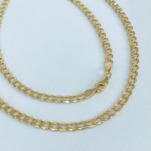 Cadena ● Cubana Oro amarillo 18k 4,2 Gr / 3,4 mm / 50 Cm †