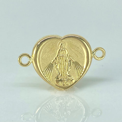 Herraje Corazon Virgen Milagrosa Oro amarillo 18k 0,85 Gr / 2 Cm *