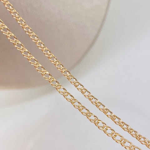 Cadena ● Cubana Doble Oro amarillo 18k 2,82 Gr / 2,5 mm / 50 Cm †