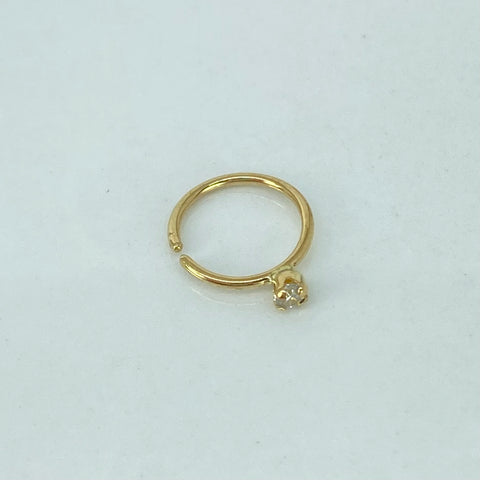 Piercing Aro Circon Blanco / Oro Amarillo 18k (Joya) / 0,3gr / 1.1cm / (Nariz) †