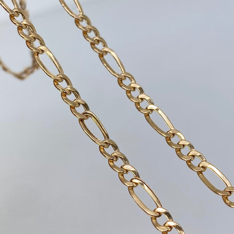 Cadena ● Tres Por Uno 3x1 Oro amarillo 18k 3,85 Gr / 3,4 mm / 52 Cm †