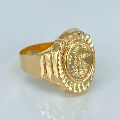 Anillo Sello San Miguel Arcangel Oro amarillo / Talla 9 3/4 / 3,5 Gr