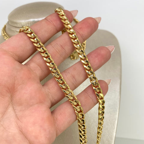 Cadena ● Cubana Oro amarillo 18k +3 / 11,37 Gr / 6 mm / 60 Cm