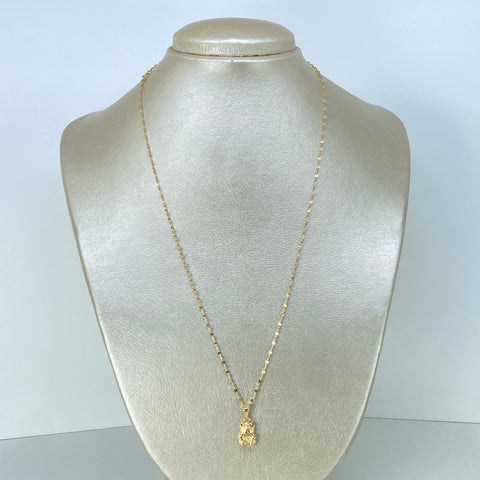 Set Cadena  Crispeta + Dije Oso Oro amarillo 18k 1,35 Gr / 1,5 mm / 50 Cm *