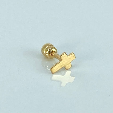 Piercing Cruz / Oro Amarillo 18k (Joya) / 0,31gr / 4mm / (Oreja) *
