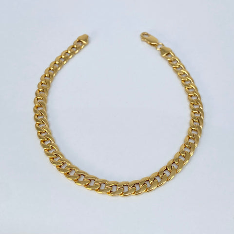 Pulso ● Cubano Oro amarillo 18k +1 / 4,25 Gr / 5,6 mm / 21,3 Cm †
