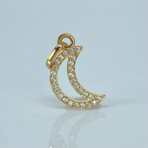 Dije Luna Circones Blancos Oro amarillo 0,65 Gr / 2 Cm