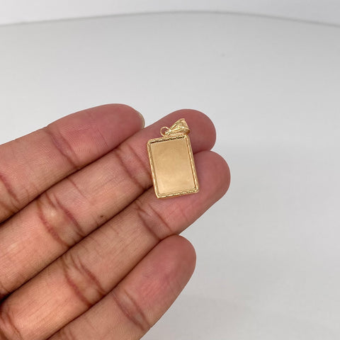 Dije Placa Rectangular Oro amarillo 1,41 Gr / 2,8 Cm