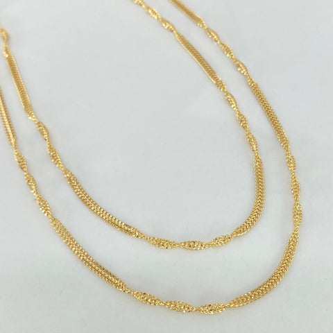 Cadena ● Sedusa Entorchada Oro amarillo 18k +1 / 2,55 Gr / 1,7 mm / 45 Cm *