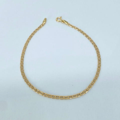 Pulso ● Escalera Plana Oro amarillo 18k +1 / 1,45 Gr / 2,2 mm / 19,3 Cm *