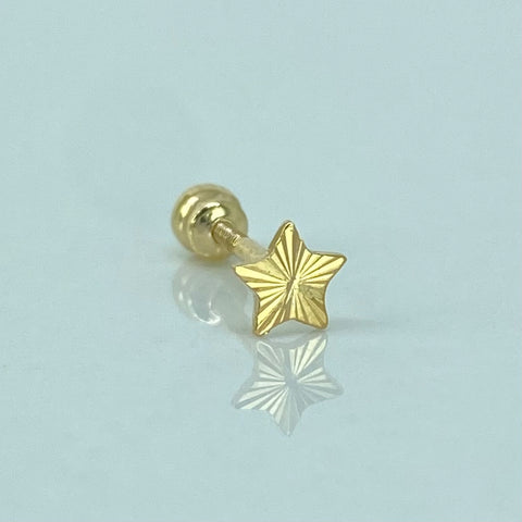 Piercing Estrella Diamantada / Oro Amarillo 18k (Joya) / 0,3gr / 1.1cm / (Oreja) †