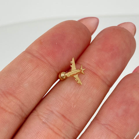 Piercing Avion / Oro Amarillo 18k (Joya) / 0,37gr / 1.1cm / (Oreja) †