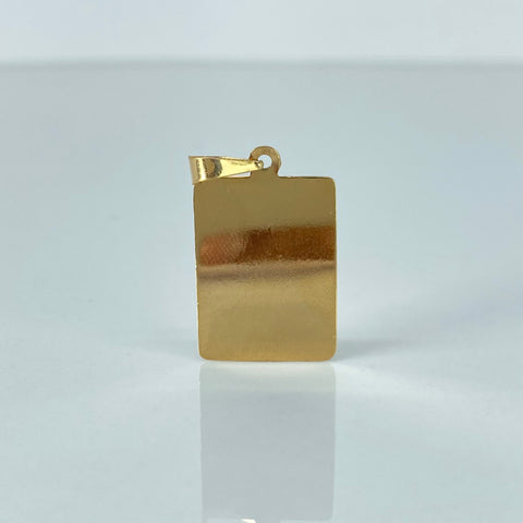 Dije Placa Rectangular  Oro amarillo 1,2 Gr / 3 Cm *