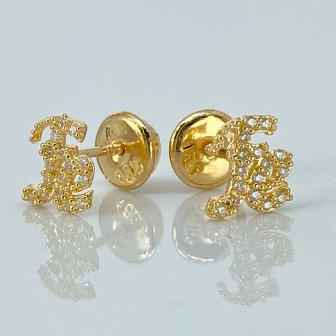 Topos FE Circones Blancos Oro amarillo 18k 0,75 Gr / 6 mm †