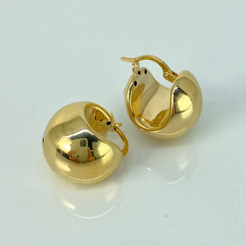 Candongas ● Lisas Oro amarillo 18k +3 / 3,2 Gr / 1,5 Cm *