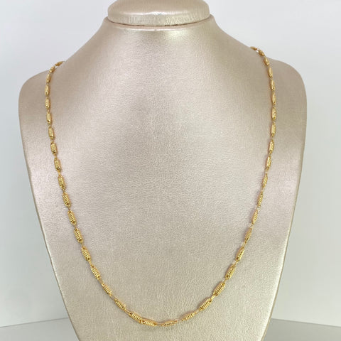 Cadena Rustica Eslabones Entorchados Oro amarillo 18k 7,24 Gr / 3,1 mm / 60 Cm *