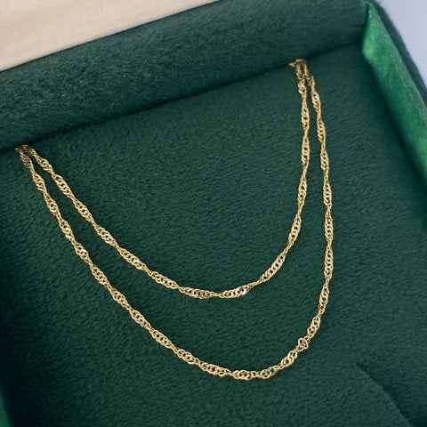 Cadena ● Singapur Oro amarillo 18k 1,8 Gr / 1,3 mm / 50 Cm *