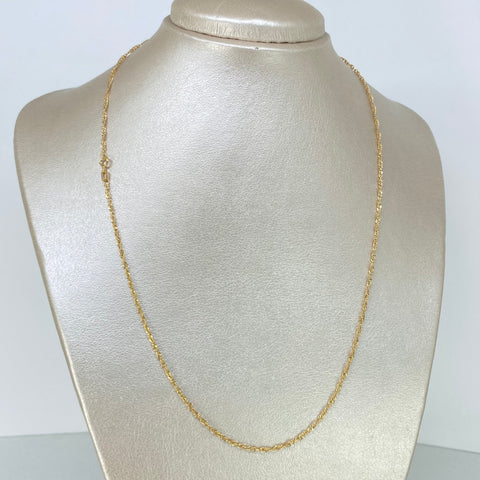 Cadena ● Singapur Oro amarillo 18k +3 / 1,07 Gr / 1,6 mm / 50 Cm *
