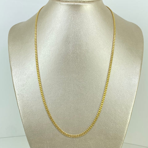 Cadena ● Mini Barriles Diamantada Oro amarillo 18k +3 / 6,91 Gr / 3 mm / 50 Cm †