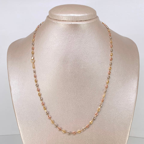 Cadena GC Diamantado Tres oros 5,60 Gr / 3,3 mm / 45 Cm †