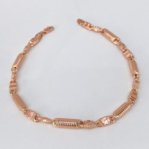 Pulso Rustico Eslabones Diamantados Oro rosa 18k 5,06 Gr / 4,5 mm / 21 Cm