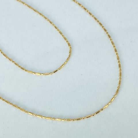 Cadena ● Palito Bolita Oro amarillo 18k +3 / 1,52 Gr / 0,7 mm / 45 Cm †