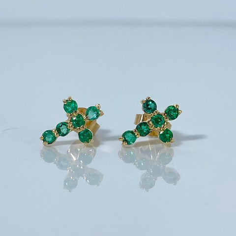 Topos Cruz / 30 Pts Esmeralda Oro amarillo 18k 1,44 Gr / 0,9 mm †