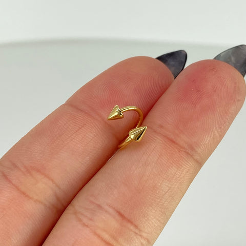Piercing Espiral Puntas / Oro Amarillo 18k (Joya) / 0,65gr / 1m / (Oreja) *