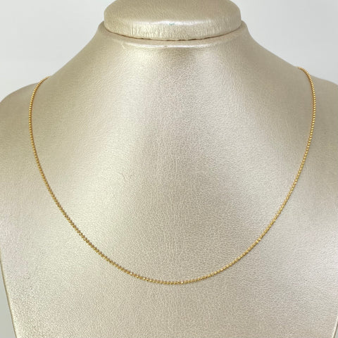 Cadena ● Mini Militar Oro amarillo 18k +3 / 3,08 Gr / 1,1 mm / 50 Cm *